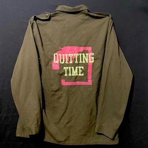 Vintage German Military Shirt / custom embroidery